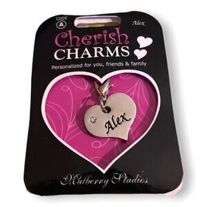 Cherish Charms‎ ALEX Name Bracelet Charm NEW NWT Silvertone Silver Tone